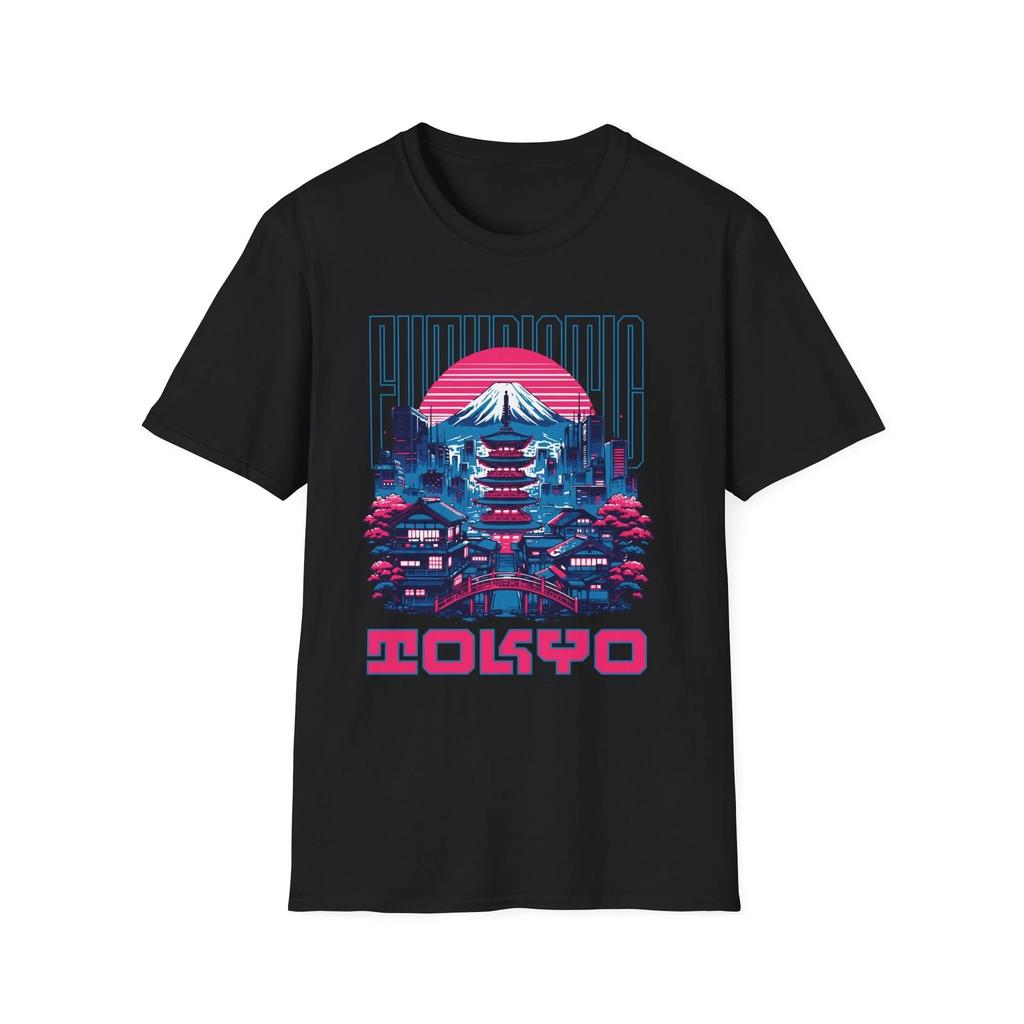 Tokyo Retro Wave T-Shirt | Mount Fuji Neon City, Unisex Tee