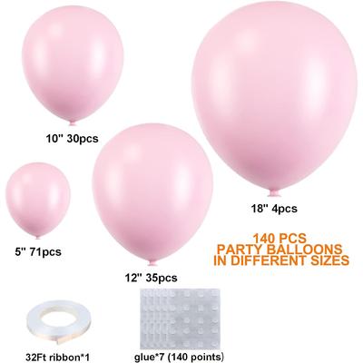 148Pcs Pastel Pink Balloons Baby Pink Balloon Garland Arch Kit Baby Shower Birthday Wedding Valentine's Day Party Decorations