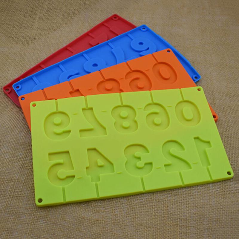 3D Number 0-9 Lollipop Silicone Fondant Mold Cake Decorating Chocolate Mould