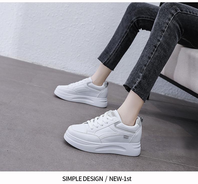1720 Women's Thick-Soled White Sneakers: Breathable, Height-Enhancing, Versatile Shoes for Spring, Summer, and Autumn 2021