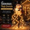 Christmas magic snowman with floating snowflake LED garden lights, snowman magic fountain star waterfall, patio ambiance lights