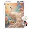 DIY Pearl Gem Elegant White Peacock Shining Bead Craft Art Home Wall Ornament Simple Unframed Room Decoration Art Modern Exquisite Wall Decor