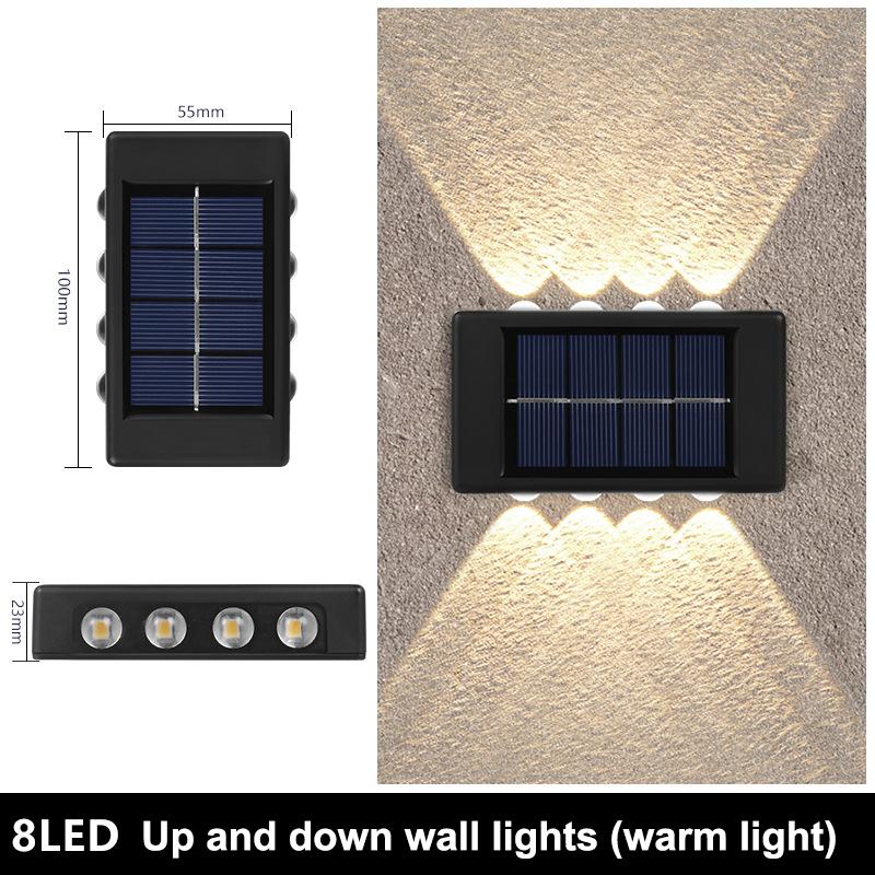Solar Wall Lamp Outdoor Waterproof Upper And Lower Wall Lights Luminous Lighting Home Garden Courtyard Fence Decoration Light