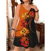 Women's Flower Pattern Printed Sleeveless Round Neck Dress Loose Soft and Comfortable Plus Size Dress