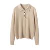 Women's 100% Cashmere Polo Neck Sweater - Autumn/Winter Versatile Loose Fit