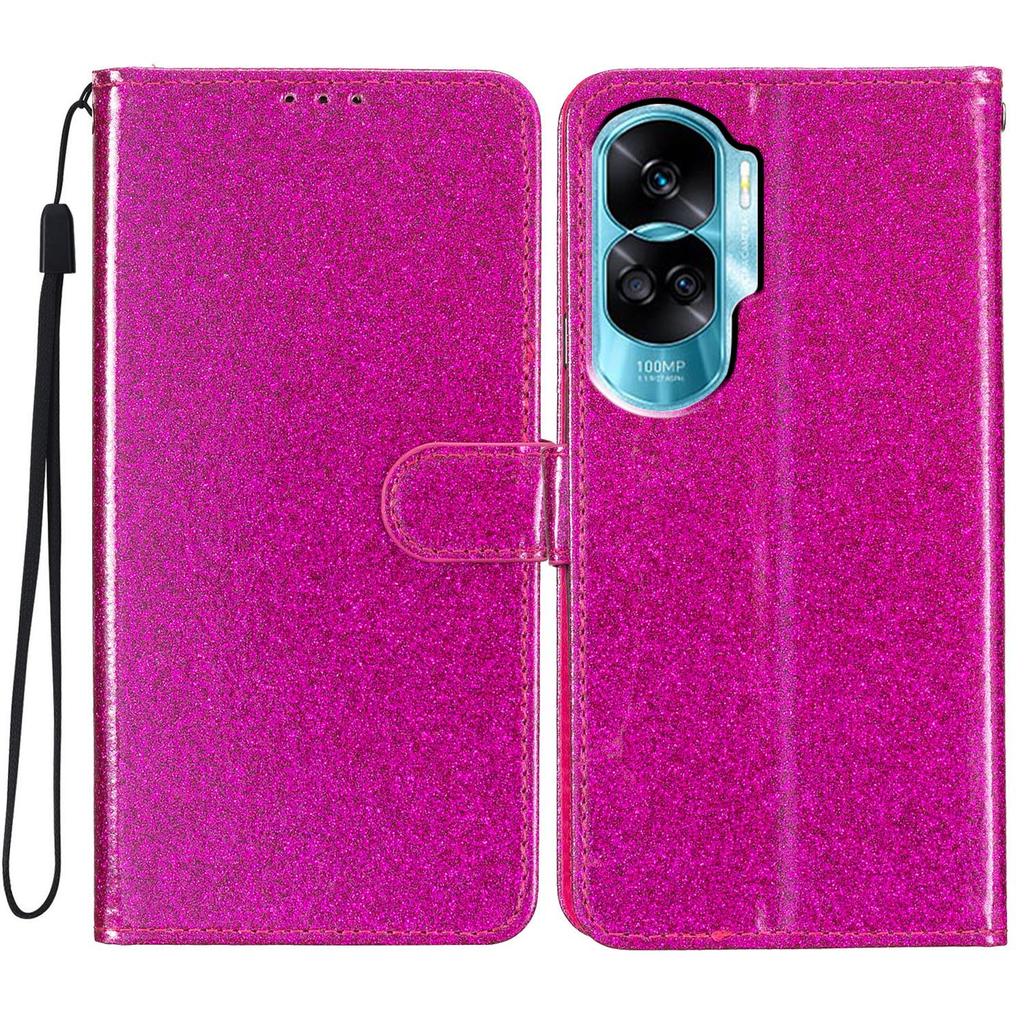 For Honor 90 Lite 5G/X50i 5G Case Stand Glittery PU Leather Protective Phone Cover with Wallet