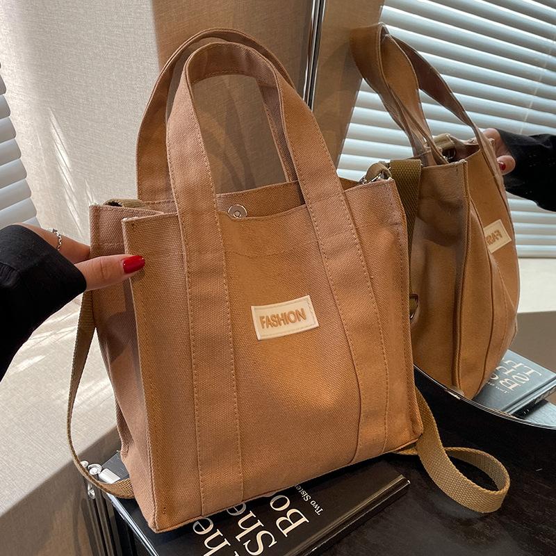 Niche Canvas Bag New Fashionable Portable Women's Small Square Bag Korean Version Versatile One-shoulder Crossbody Bag