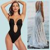 Women's Bodysuit Bra Black Shaping Thong for Backless Dress XL Body 01 - Black - 38