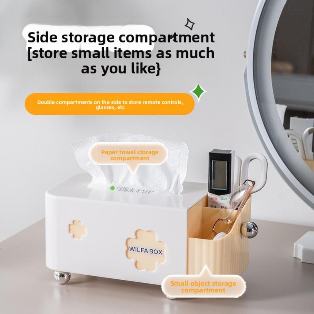 Cream Style Desktop Tissue Box Holder Creative Living Room High-end Luxury Bedroom Coffee Table Napkin Storage Organizer