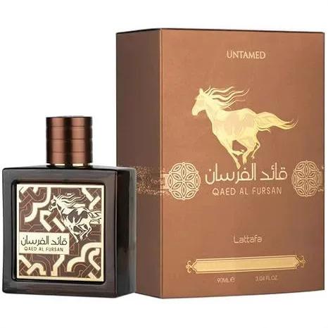Lattafa Perfumes QAED Al FURSAN Brown Stallion Arabic Perfume, Unisex Woody Musk Scent, Long Lasting Fragrance, 100ml less