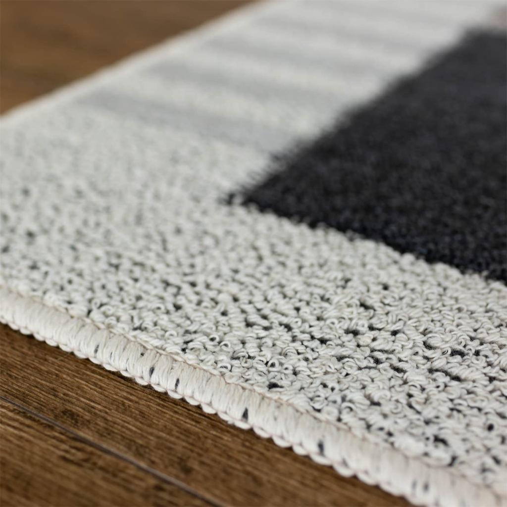 Sayan Sayan Washable Antibacterial and Modern 185x240cm Tatami Made in Japan Odor-Resistant Rug, Block, (3 Mats), Black,
