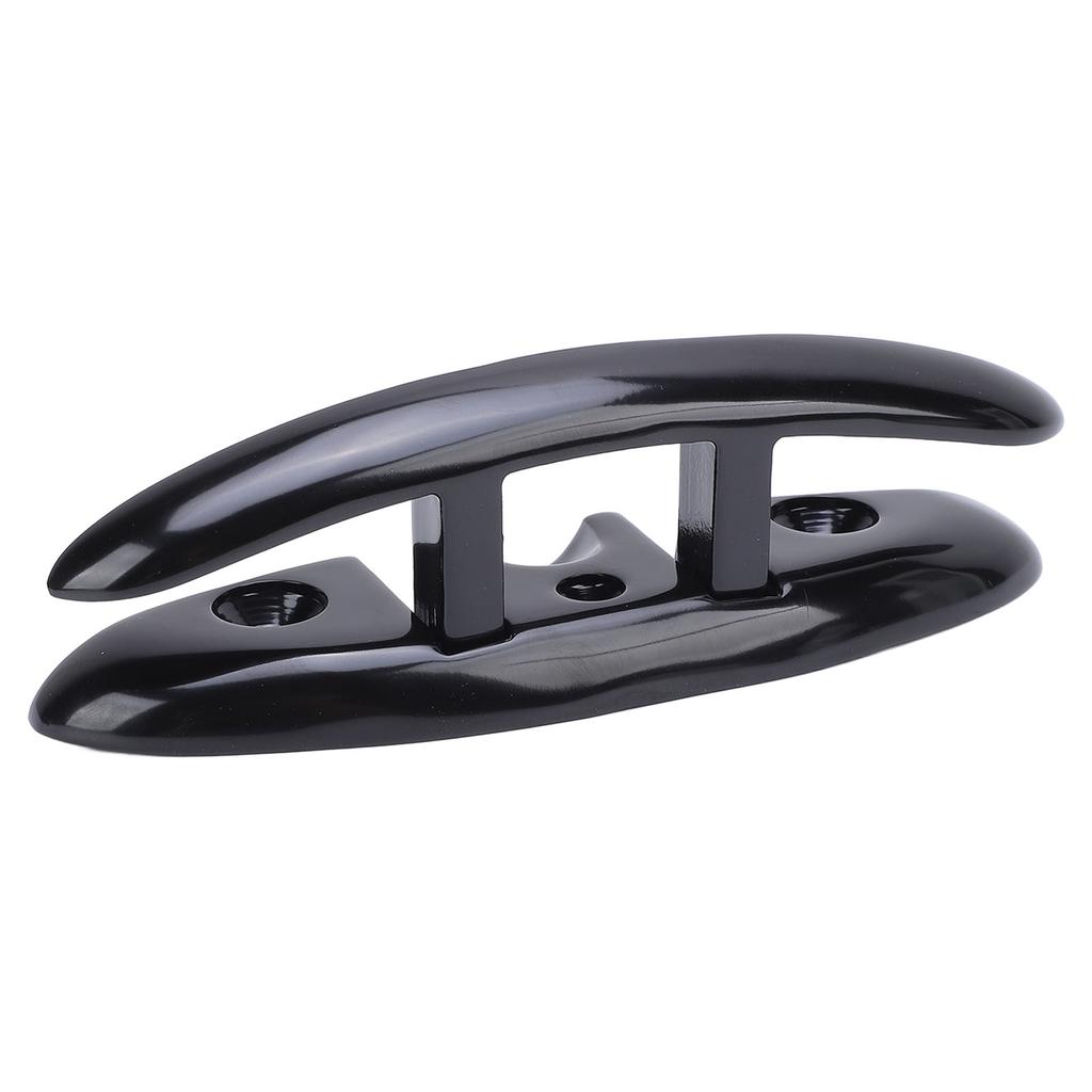 6in Boat Folding Cleat 316 Stainless Steel Marine Rope Cleats Heavy Duty Coated Black Dock Cleats for Yacht RV