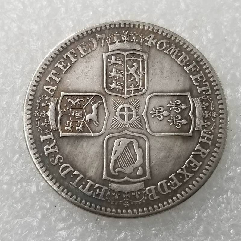 Antique Brass Coin Replica With Silver Plating For Vintage Collectors And Home Decor