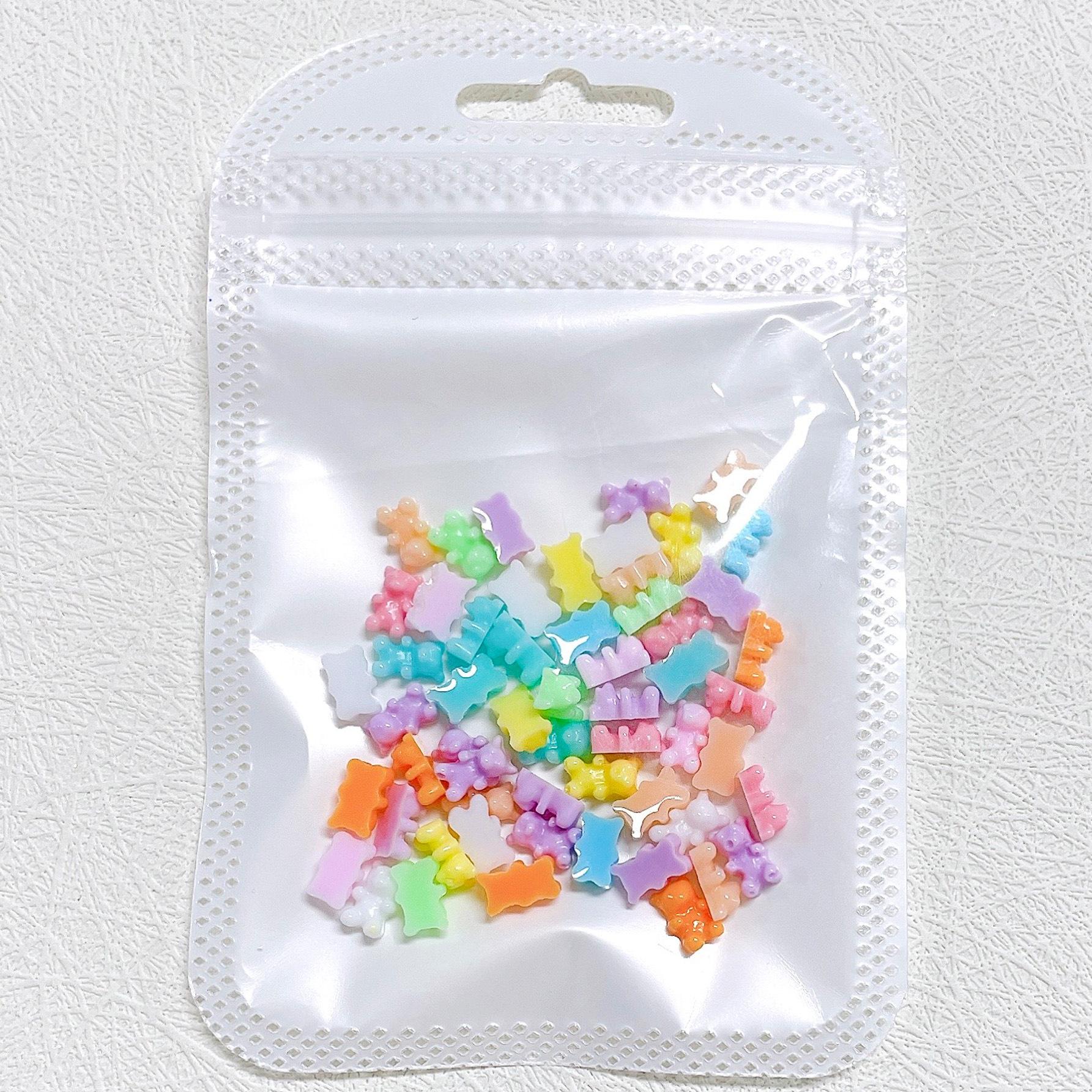 

30 шт. мини-смоляные подвески для дизайна ногтей в виде медведя, аксессуары Kawaii, детали для украшения ногтей, маникюрный декор, материал, микс цветов