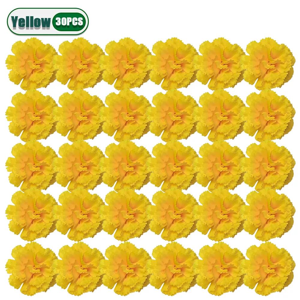 2.17 InchMexican Marigold Artificial Flowers Day of The Dead DIY Garland String Halloween Diwali Party Home Outdoor Decoration