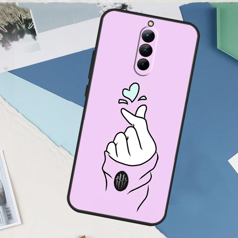 Kpop Hand Finger Heart Case For ZTE Nubia Red Magic 9 10 11 8 8S 9S 10S Pro Plus 6 7 6S 7S Pro 5G 6R 10 Air Cover