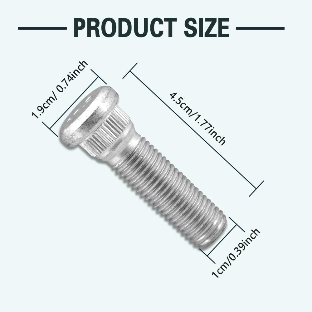 5PCS Car Wheel Studs, M12X1.5 Essential Car Accessories Lug Bolts Secure Wheel Hubs Compatible With Toyota Chevy Lexus Scion Pontiac, Replaces