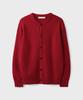 Branded After Round Crop Cardigan [Red]