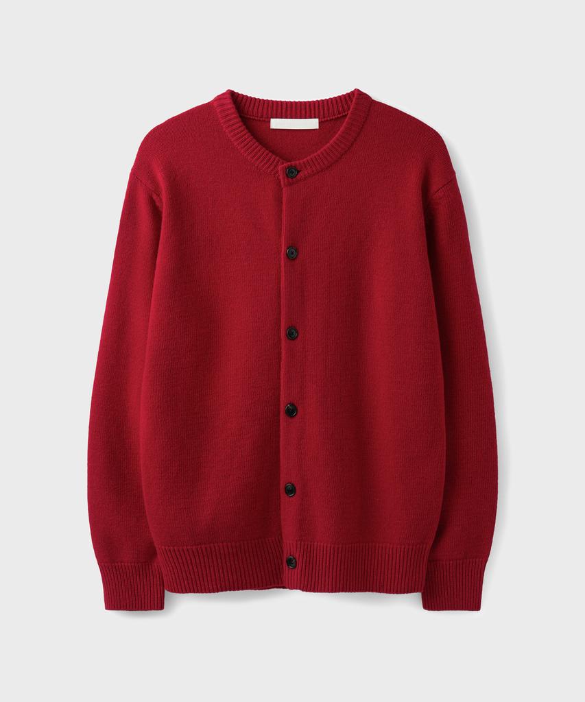 Branded After Round Crop Cardigan [Red]