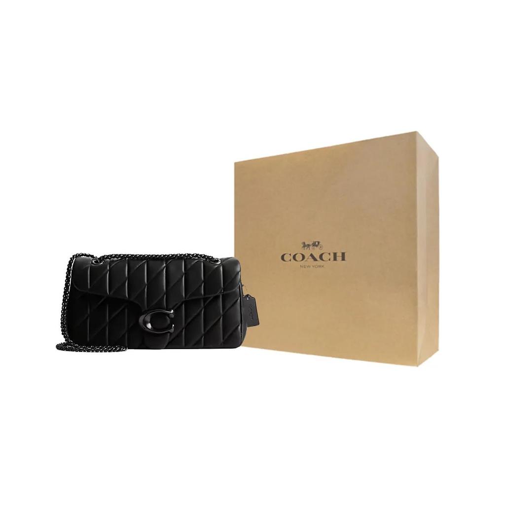 COACH Tabby Nappa Leather Crossbody Bags Large Women's Black (Unisex) Crossbody Bags CP151 V5BLK