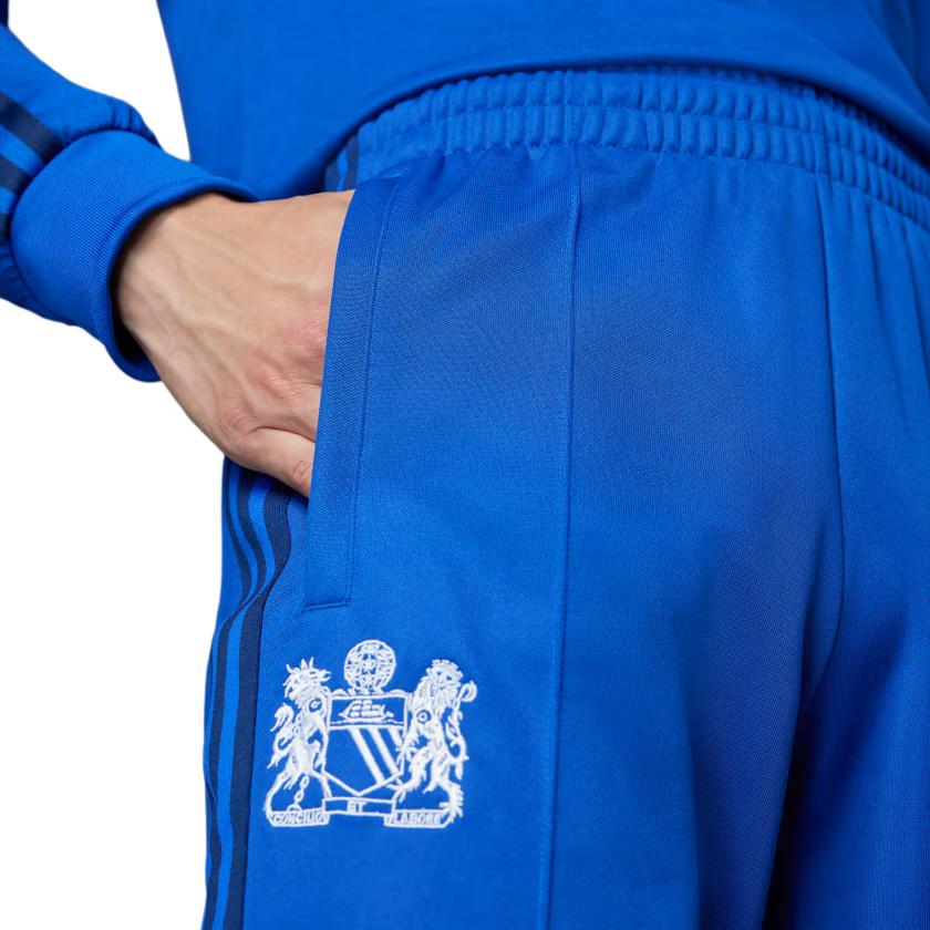 Adidas Originals Logo Print Vintage Sport Spliced Elastic Mid-Waist Straight Leg Knit Joggers Men Joggers Blue IV7538