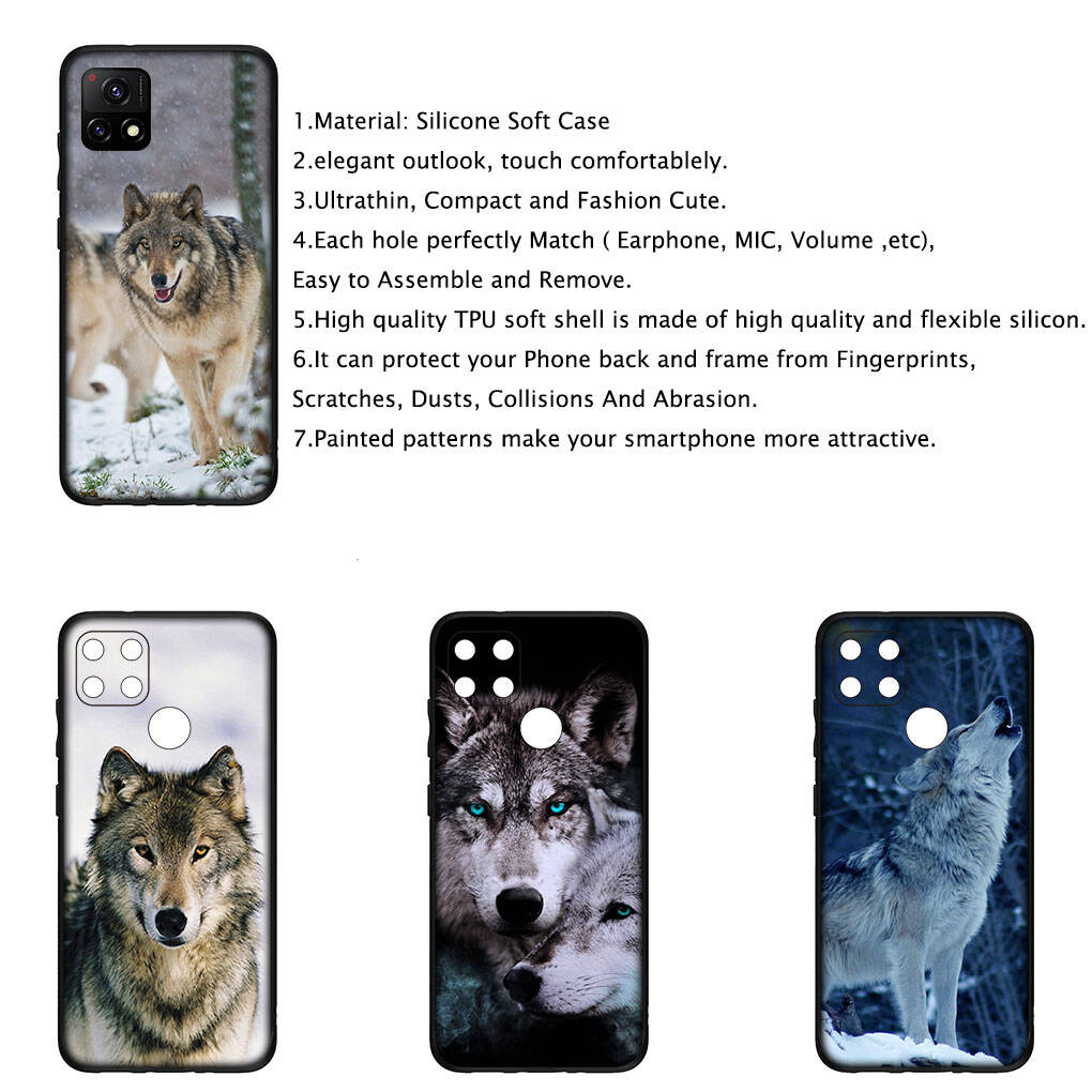 Cover for iPhone 17 16 15 Xiaomi Poco Redmi Note 14 13 12 11 Pro Max X 9 16e Samsung Galaxy S25 S24 S23 A4 14C OPPO Huawei Stalking Wolf Phone Case