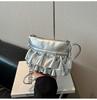Trendy design pleated shoulder messenger bag fashionable new bucket bag high-end exquisite leather carry