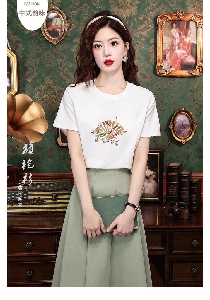 Summer T-shirt women's clothing 2025 new top design sense loose pure lazy printed short-sleeved shirt
