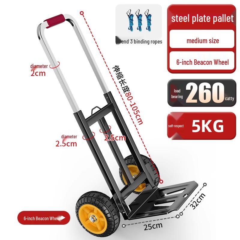 Foldable Portable Hand Cart - Heavy Duty Small Cargo & Shopping Trolley