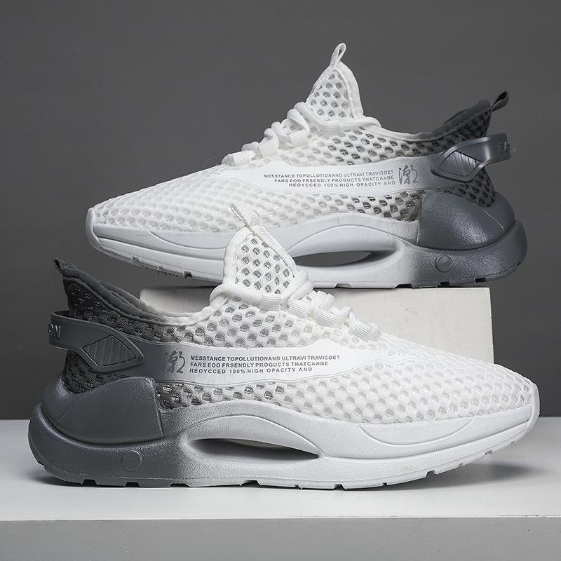 

Mesh Breathable Men s Shoes 2024 New Summer Casual Sports Shock-Absorbing Mesh Shoes Men s Running Thick-soled Mesh Trendy Shoes 44