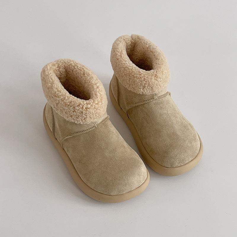 

Однотонные бархатные теплые зимние ботинки, короткие ботинки, женская модная зимняя обувь в ретро-стиле, корейская версия, с круглым носком, удобные теплые хлопковые ботинки 40 бежевый