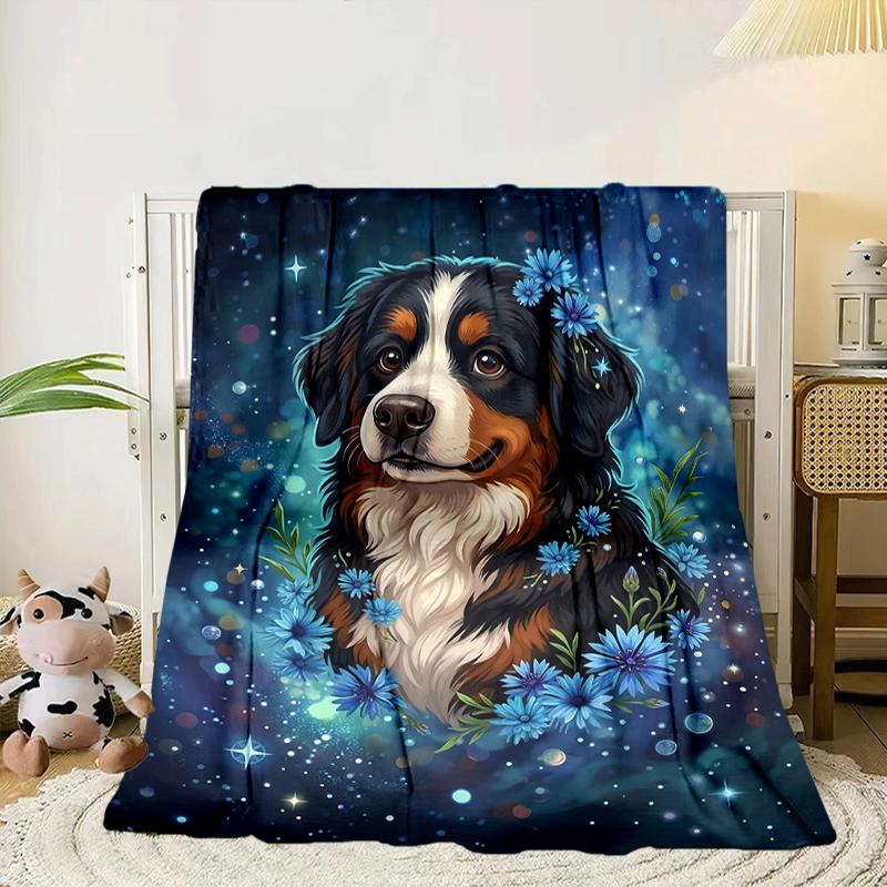 Bernese Mountain Dog Stars Blanket Flannel Blanket Throw Blanket Sofa Cover Blanket Soft Premium Blanket Picnic Blanket Tv Blanket Gifts