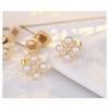 Elegant Fashion Floral Pearl 925 Silver Needle Stud Earrings For Women