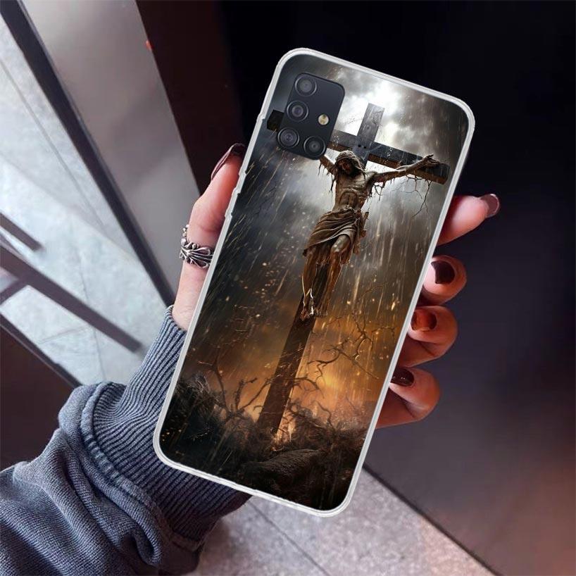 Christian Cross Design Phone Case For Samsung Galaxy A52 A51 A50S A32 A22 A12 A02S A72 A71 A31 A70 A30S Note 20 Ultra 10 Plus S1