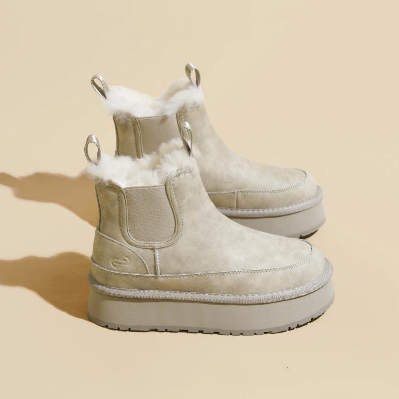 

Маленькие зимние ботинки на толстой подошве с увеличением высоты, женские, зимние, бархатные, с утолщенным теплым хлопком, новые короткие ботинки 40 абрикосовый