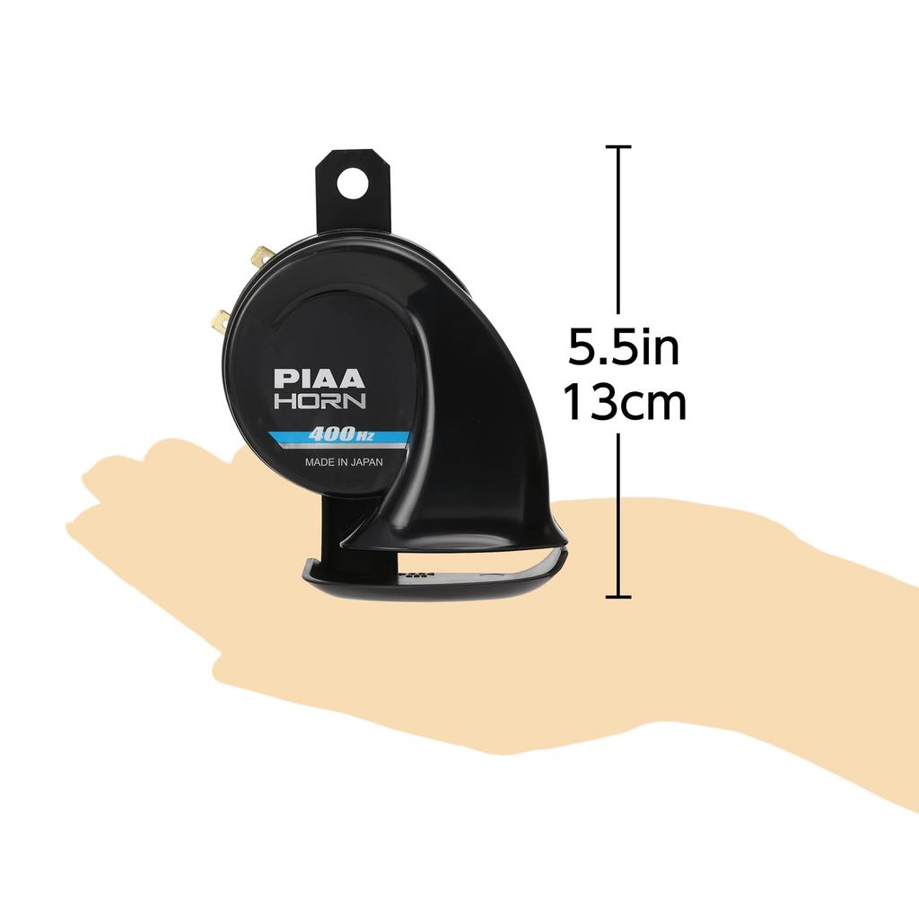 PIAA Motorcycle Sporty Vehicle Inspection Compliant MHO-1 Horn, 400Hz, 112dB, 1-Piece Set, Rain-Resistant, Lightweight, Design,