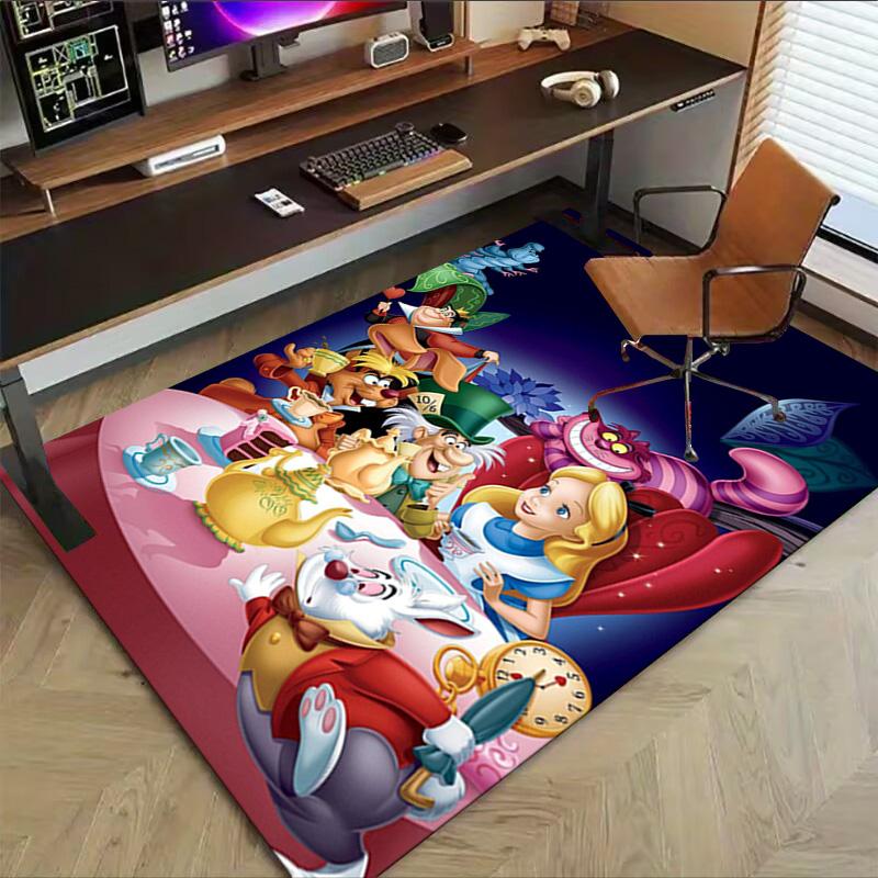 Alice Wonderland Party Carpet For Playroom Bedroom Living Room Sofa Home Decorkids Game Area Rug Nonslip Floor Mat