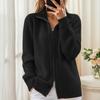 Women S Long Sleeve Zip Knit Cardigan Sweater Jacket