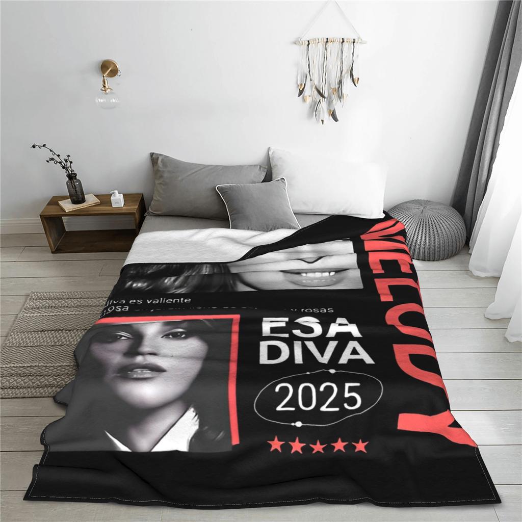 Melody Esa Diva Spain Eurovisions 2025 Blanket for Couch Soft Plush Blanket 50x60 Inch Multiple Sizes Bedspreads for All Seasons