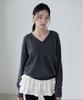 ROLAROLA Wool Blended V Neck Basic Knit Gray