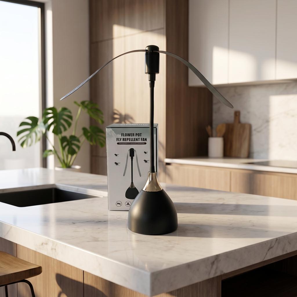 Multifunctional Fly Repellent Fan for Flower Pot Use Flexible Blade Insect Deterrent Device for Indoor Outdoor Settings