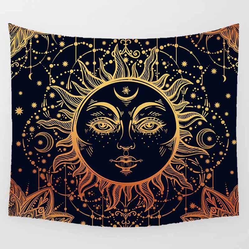 Decor acasă Tapiserie Sufragerie Dormitor Frumos Apus de Soare Soare Luna Mandala Tapiserie de perete suspendată