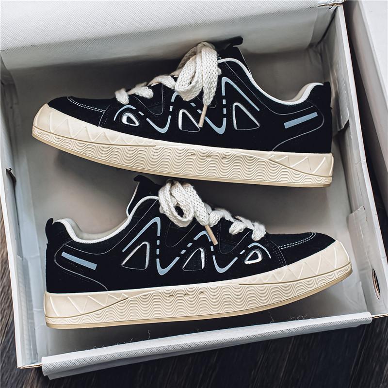 

Новые мужские туфли для скейтбординга на толстой подошве, удобные нескользящие повседневные вулканизированные туфли, кроссовки на шнуровке для мужчин, для активного отдыха на свежем воздухе 39