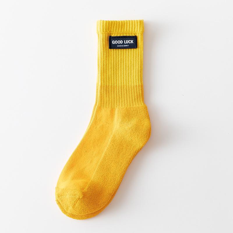 Women's Spring and Autumn Wool Ring Bottom Color Splicing Creative Sports Tube Cotton Socks