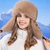 Retro Leopard Print Lei Feng Hat Thickened Plush Trapper Hat Fashion Cold Northeast Hat  Winter
