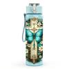 1PC Cross Rose Faith Art Print 750ml Color Plastic Sports Water Bottle Leakproof Flip Straw Lid Suitable for Sports Office Home Use