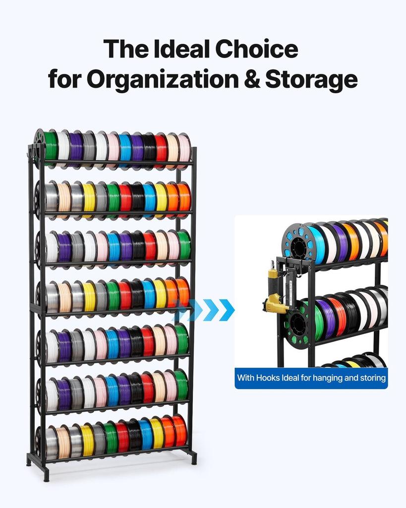 3D Printer Filament Storage Rack, 7 Tier Heavy Duty Storage Shelves for 3D Printing Filaments, Filament Spool Holders Racks for 3D Printing Studio,