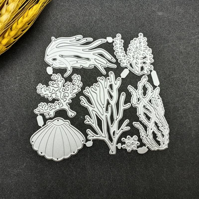 Sea Creatures Theme Metal Die Cuts Cutting Dies Cut Stencils for DIY Embossing Paper Leather Scrapbooking Card Making