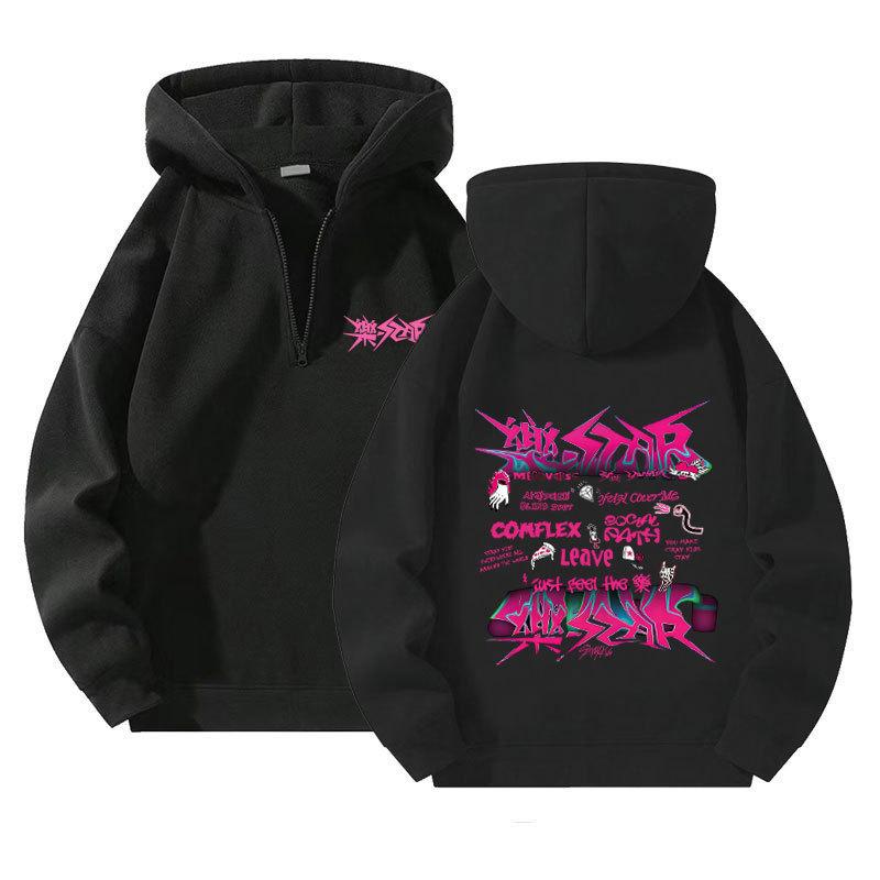 

Худи на молнии для мужчин и женщин, пуловер-свитшот на молнии 1/4 XL