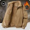 Men's Plus Velvet Thick Flight Jacket - Autumn/Winter Casual Solid Color Sports Coat